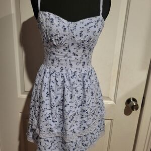 Hollister Blue and White Floral Mini Dress